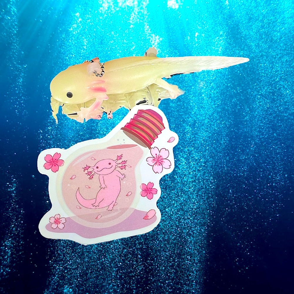 BULBalotl Axolotl Crazy Trending WaterProof Single Decor Accent Sticker
